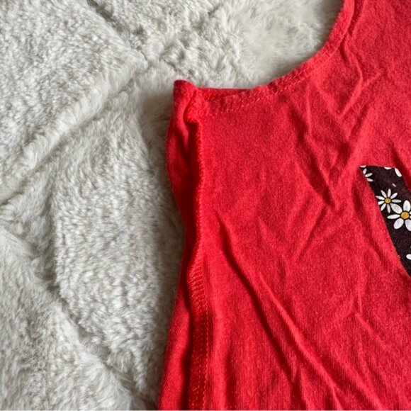 Vans | Red Racerback with Black Floral Daisy Logo | Size Extra Small - Picture 4 of 9